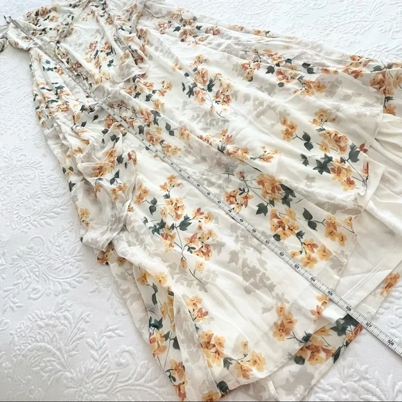 NWOT Lulus Shadow Blooms Cream Floral Print Ruffled Maxi Dress XS Small - Picture 8 of 16